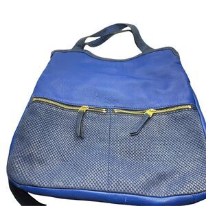 Fossil Tote Handbag Purse Erin ZB5479 Bold Blue Leather Inner Pockets